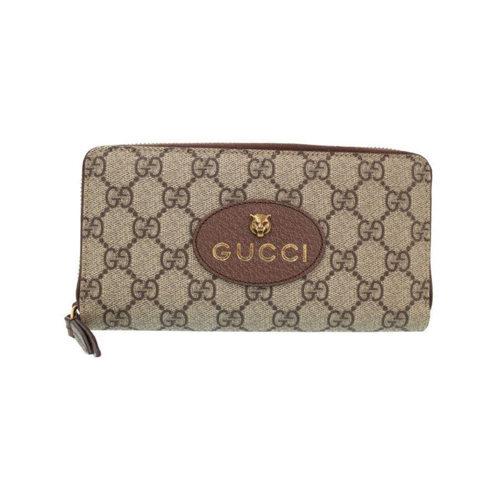 Gucci Neo GG Supreme Zip Around Wallet Round Zipper Long